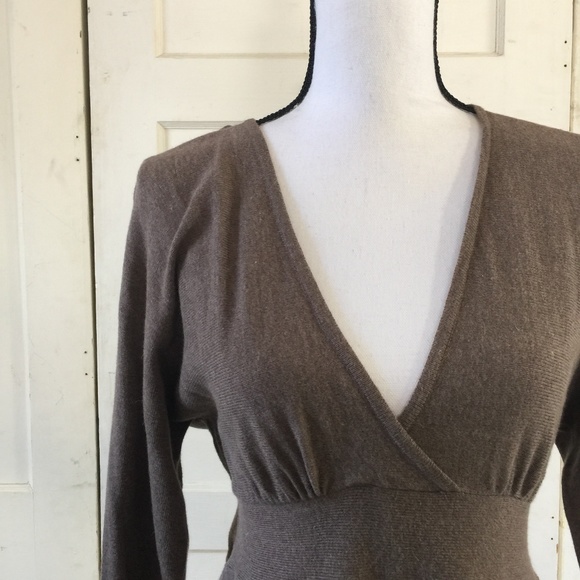 Express Brown Long Sleeve Dress - Picture 2 of 5